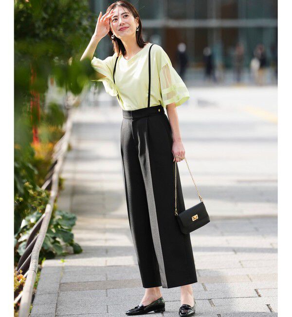 ANY SIS「【2WAY】サスペンダー付き ワイドパンツ」|その他|ブラック