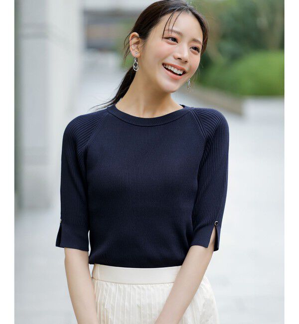 ANY SIS「コクーンスリーブ ニット」|ニット・セーター|ネイビー