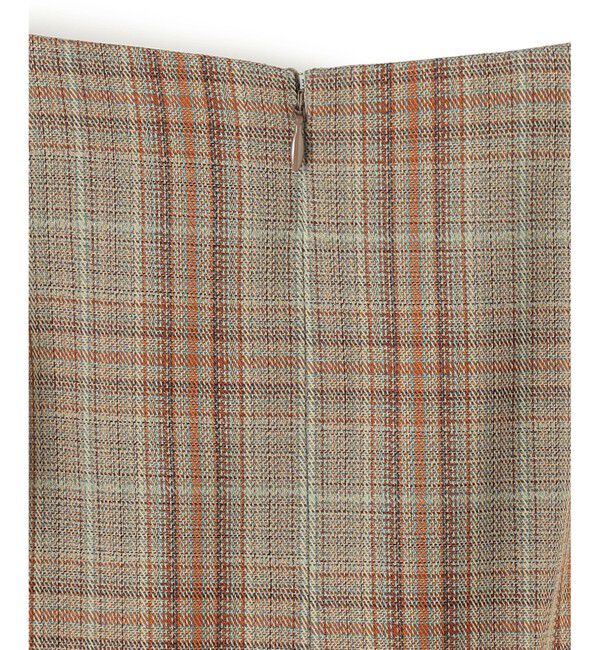 BEIGE,「SELMA / チェックウールラッフルスカート」|スカート|