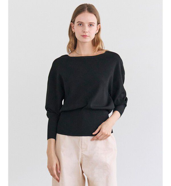 BEIGE,「LAURA / ドライタッチ ストレッチニットプルオーバー」|ニット・セーター|Black