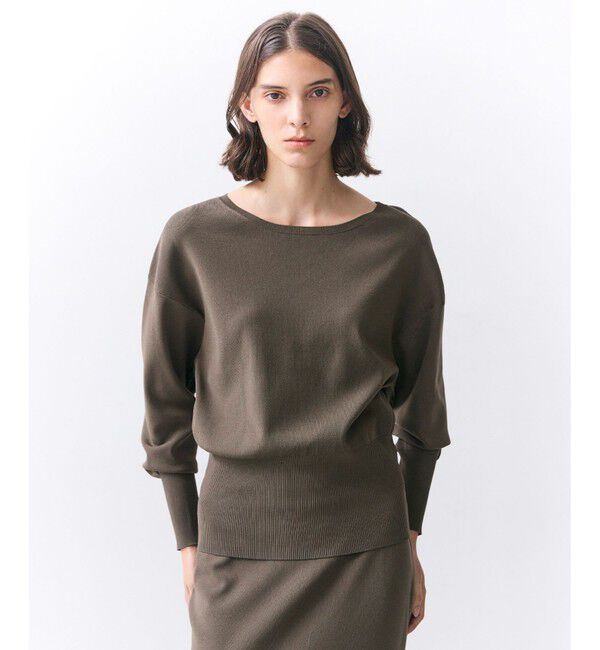 BEIGE,「LAURA / ドライタッチ ストレッチニットプルオーバー」|ニット・セーター|Khaki