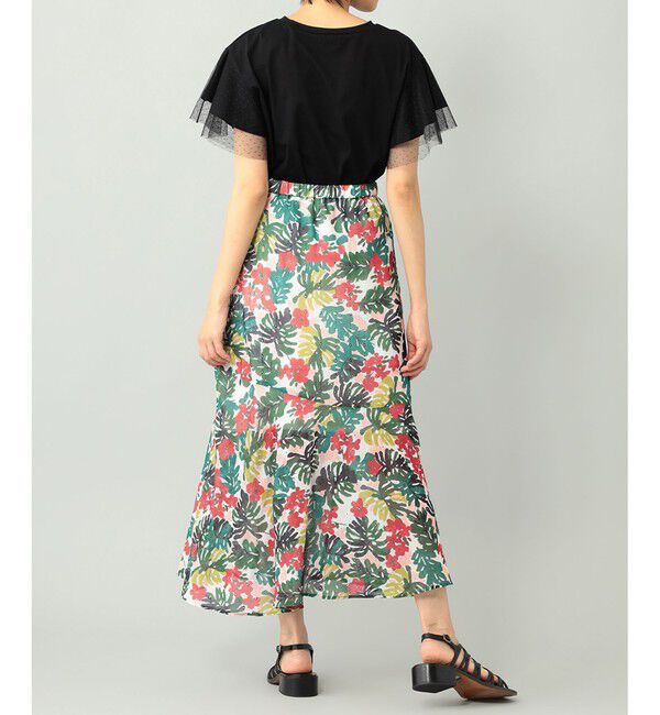  「リーフプリントロングスカート」|スカート|