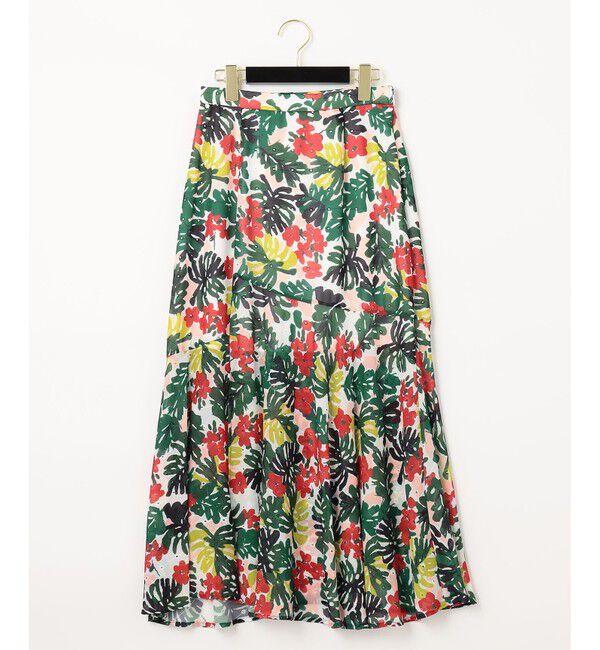  「リーフプリントロングスカート」|スカート|