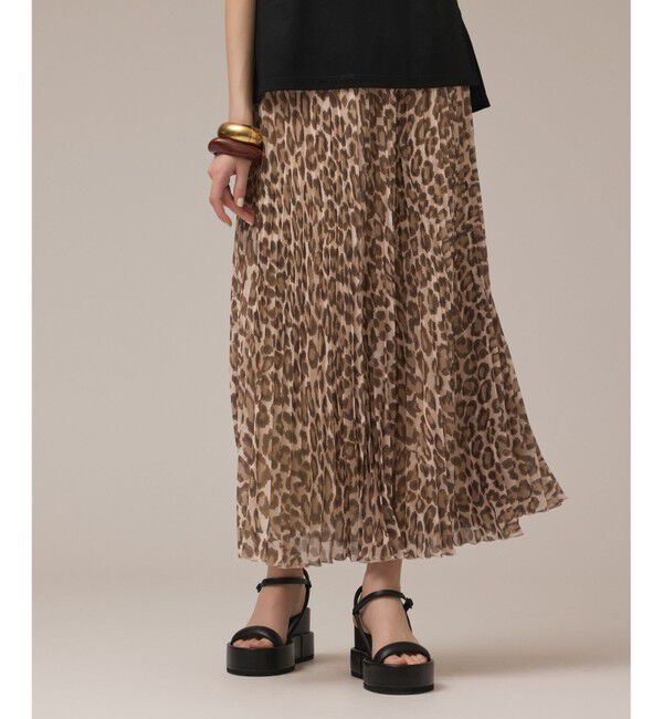 Diagram「ヒョウ柄ロングプリーツスカート」|スカート|