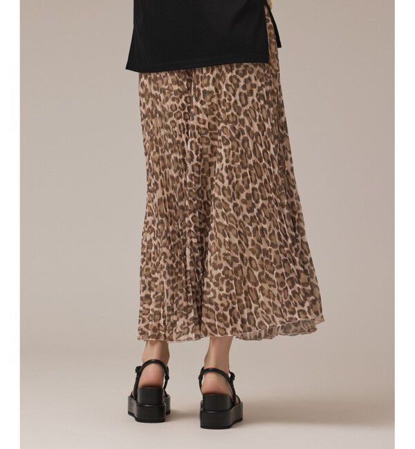 Diagram「ヒョウ柄ロングプリーツスカート」|スカート|