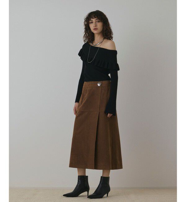 Diagram「フェイクスウェードフレアスカート」|スカート|ブラウン