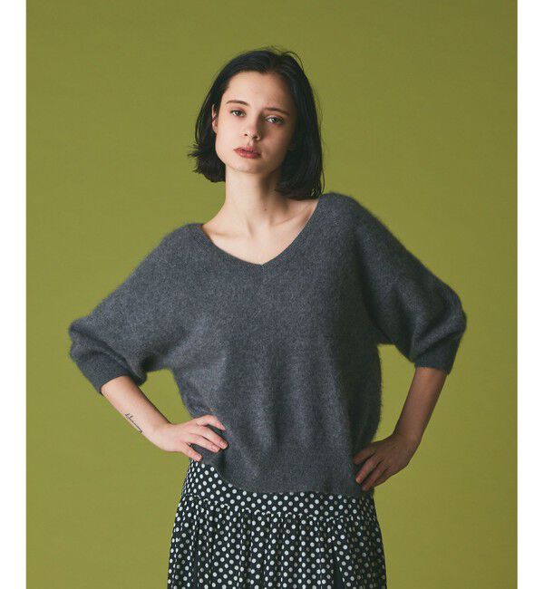 Grace Class「カシミヤファートップ」|ニット・セーター|グレー