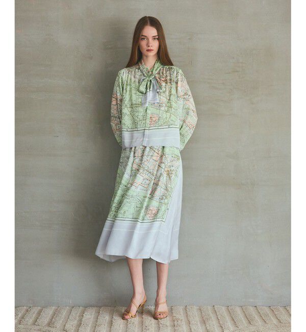 Grace Class「パリスカーフプリントスカート」|スカート|グレー