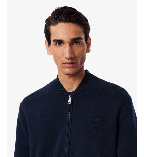 LACOSTE「ウールブレンドニット ジャケット ドライバーズニット」|カーディガン|