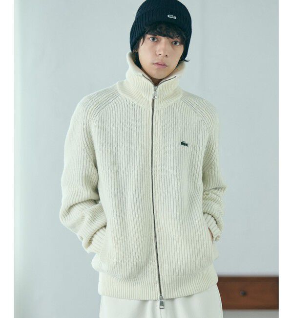 LACOSTE「ミドルゲージハイネックジップウールセーター / ドライバーズニット」|ニット・セーター|
