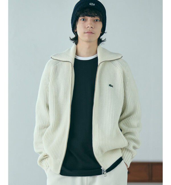LACOSTE「ミドルゲージハイネックジップウールセーター / ドライバーズニット」|ニット・セーター|