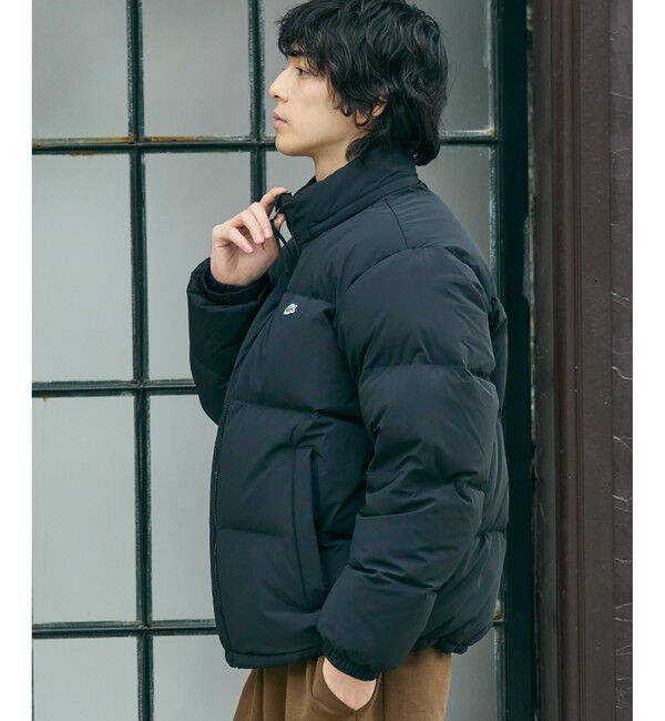 LACOSTE「撥水 防風 テクニカルファブリック ボリュームダウンフーデッドジャケット」|ダウン|
