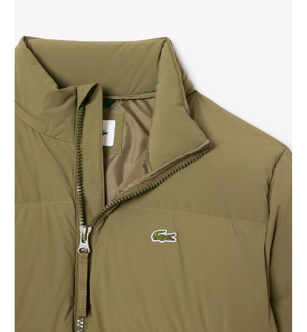 LACOSTE「撥水 防風 テクニカルファブリック ボリュームダウンフーデッドジャケット」|ダウン|