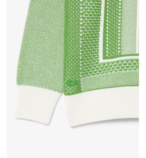 LACOSTE「テニスコートモチーフ ジャカードニットセーター」|ニット・セーター|