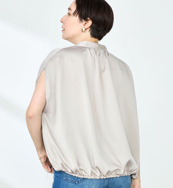 NOLLEY'S「ハンマーサテンケープブラウス」|シャツ・ブラウス|