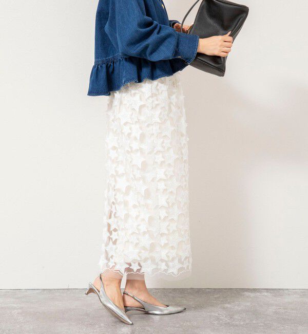 Rie Miller「45th limited editionウォッシャブルスターフリンジタイトスカート」|タイト|