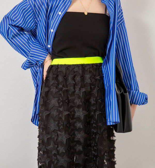 Rie Miller「45th limited editionウォッシャブルスターフリンジタイトスカート」|タイト|