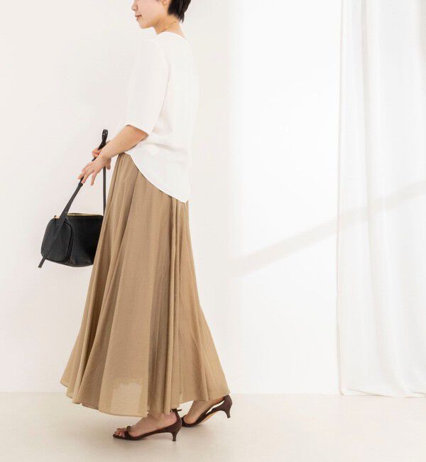 NOLLEY'S sophi「ウォッシャブルシアーボリュームフレアロングスカート」|フレア|