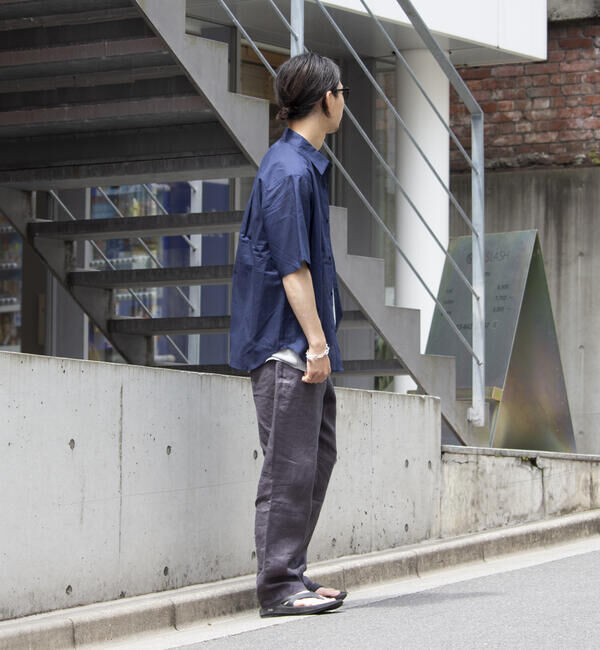 GLOSTER「【GLOSTER/グロスター】コットンリネン 半袖シャツ レギュラーカラー 綿麻」|シャツ・ブラウス|