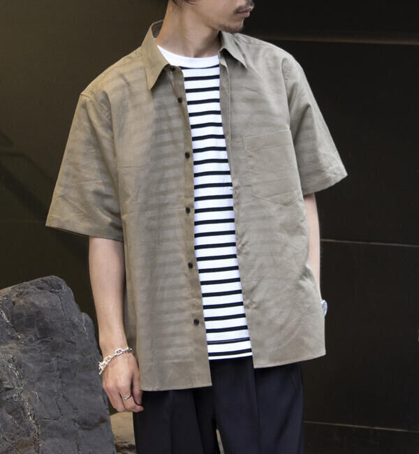 GLOSTER「【GLOSTER/グロスター】コットンリネン 半袖シャツ レギュラーカラー 綿麻」|シャツ・ブラウス|