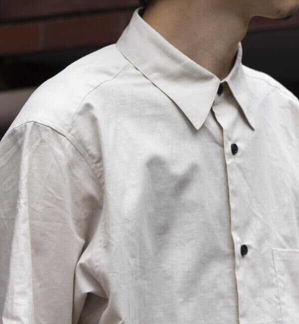 GLOSTER「【GLOSTER/グロスター】コットンリネン 半袖シャツ レギュラーカラー 綿麻」|シャツ・ブラウス|