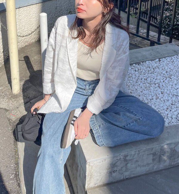 fredy emue「シアージャガードシャツジャケット」|テーラードジャケット|オフホワイト