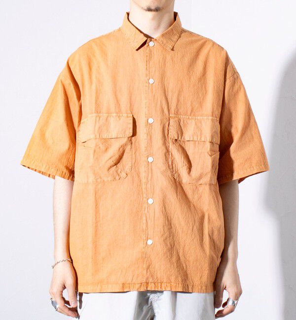 GLOSTER「【GLOSTER/グロスター】コットンピグメントショーツスリーブシャツ オーバーシャツ」|シャツ・ブラウス|