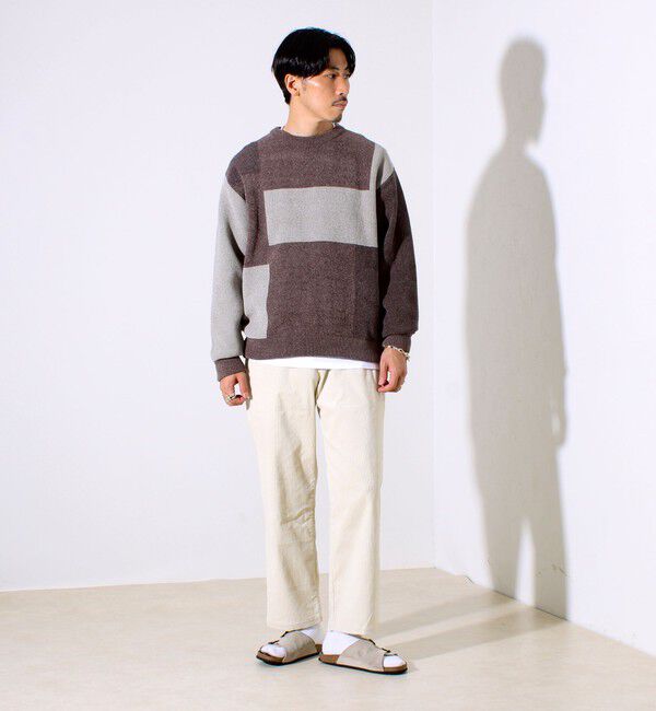 GLOSTER「【GLOSTER/グロスター】モールブロッキング ニットプルオーバー」|ニット・セーター|