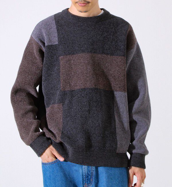 GLOSTER「【GLOSTER/グロスター】モールブロッキング ニットプルオーバー」|ニット・セーター|