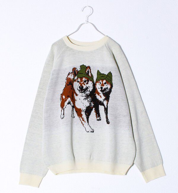 FREDY MAC「【FREDYMAC/フレディマック】アニマル柄 ジャガードニット」|ニット・セーター|ホワイト系その他