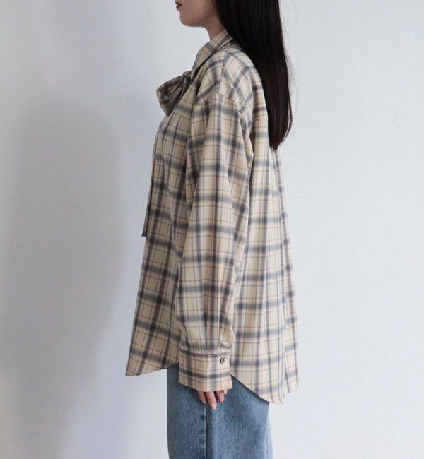 fredy emue「チェック柄ビッグボウタイブラウス」|シャツ・ブラウス|