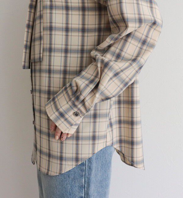 fredy emue「チェック柄ビッグボウタイブラウス」|シャツ・ブラウス|