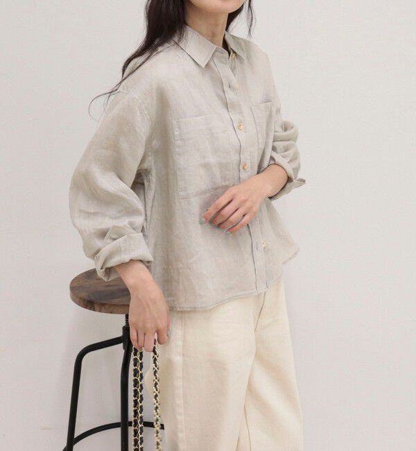 fredy emue「LINEN100 クロップドシャツ」|シャツ・ブラウス|