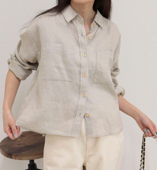 fredy emue「LINEN100 クロップドシャツ」|シャツ・ブラウス|