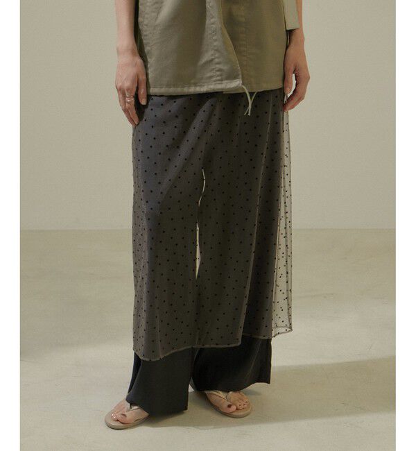 SALON adam et rope'「ドットチュールスカート」|スカート|グレー