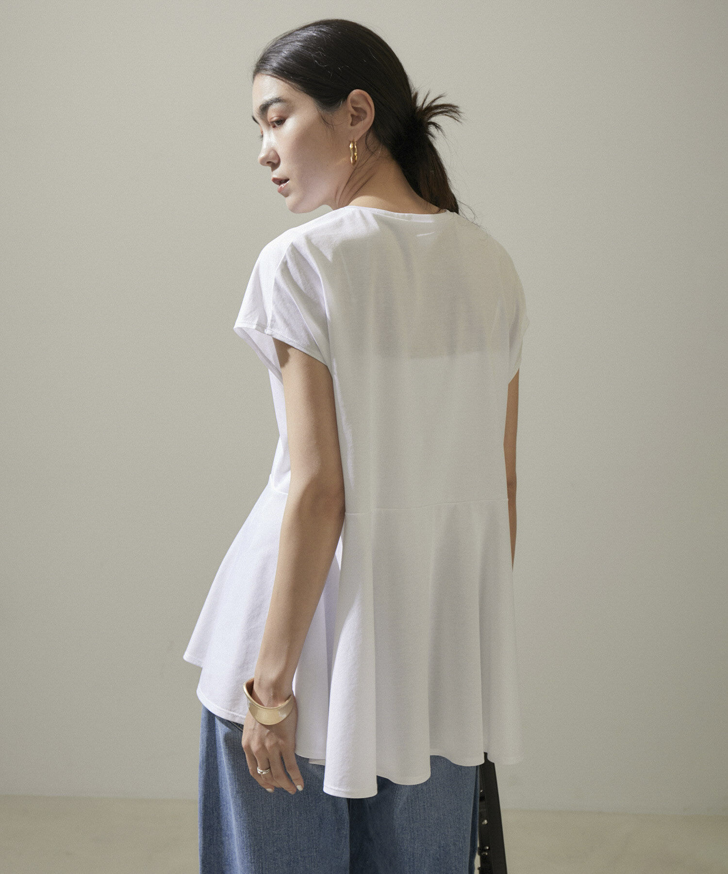 SALON adam et rope'「【WEB限定】フレンチスリーブペプラムTシャツ」|Tシャツ・カットソー|