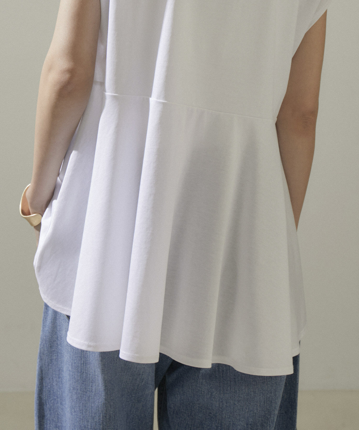 SALON adam et rope'「【WEB限定】フレンチスリーブペプラムTシャツ」|Tシャツ・カットソー|