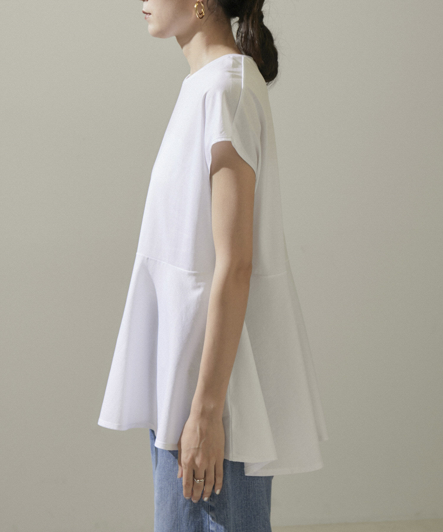 SALON adam et rope'「【WEB限定】フレンチスリーブペプラムTシャツ」|Tシャツ・カットソー|