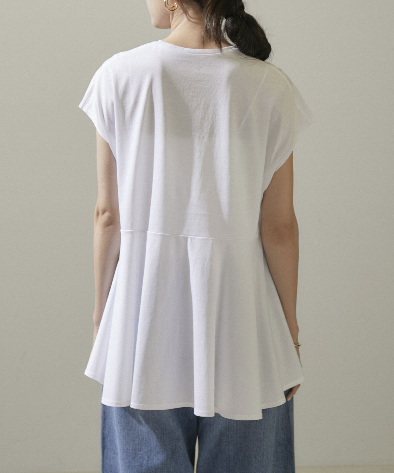 SALON adam et rope'「【WEB限定】フレンチスリーブペプラムTシャツ」|Tシャツ・カットソー|