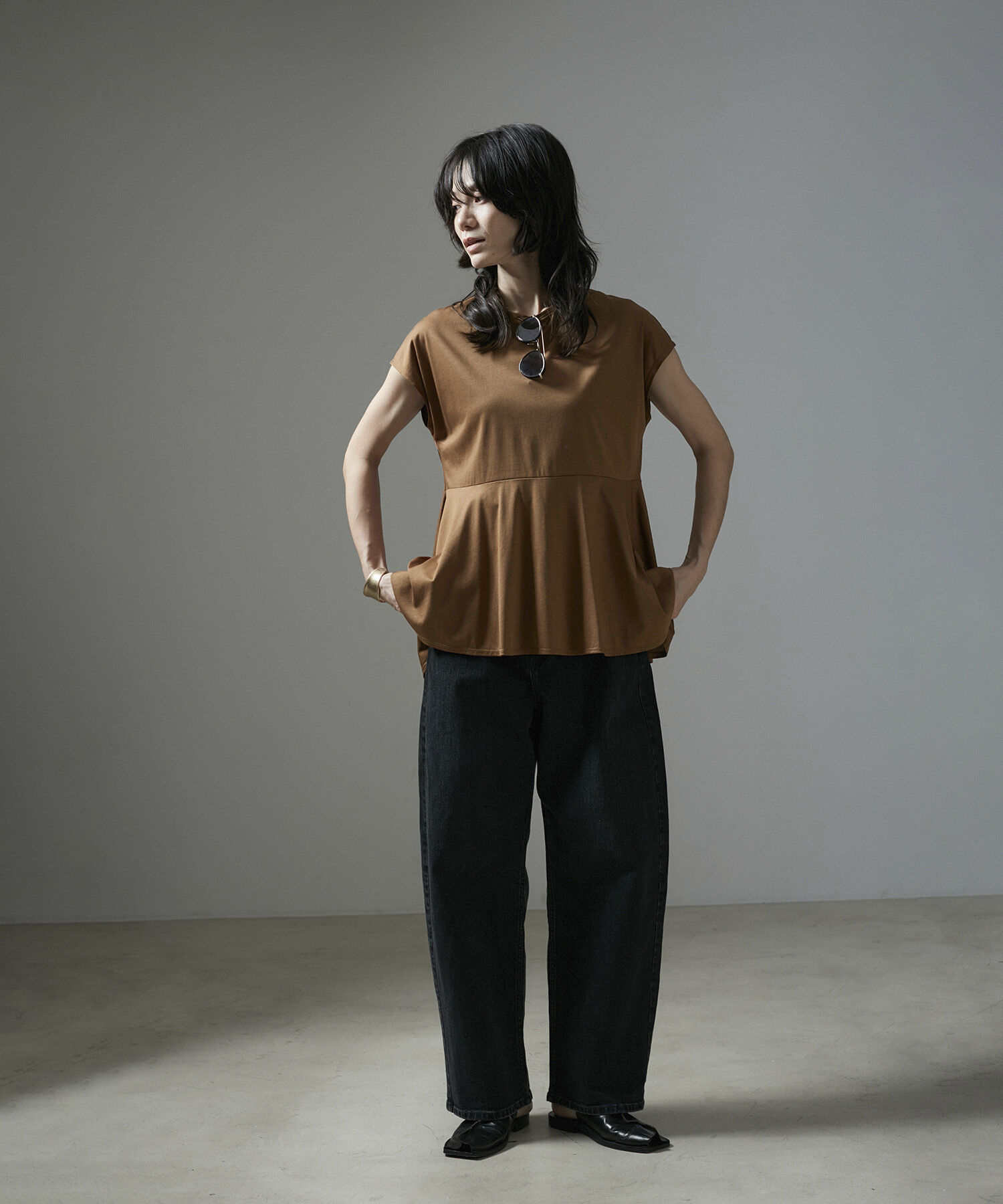 SALON adam et rope'「【WEB限定】フレンチスリーブペプラムTシャツ」|Tシャツ・カットソー|