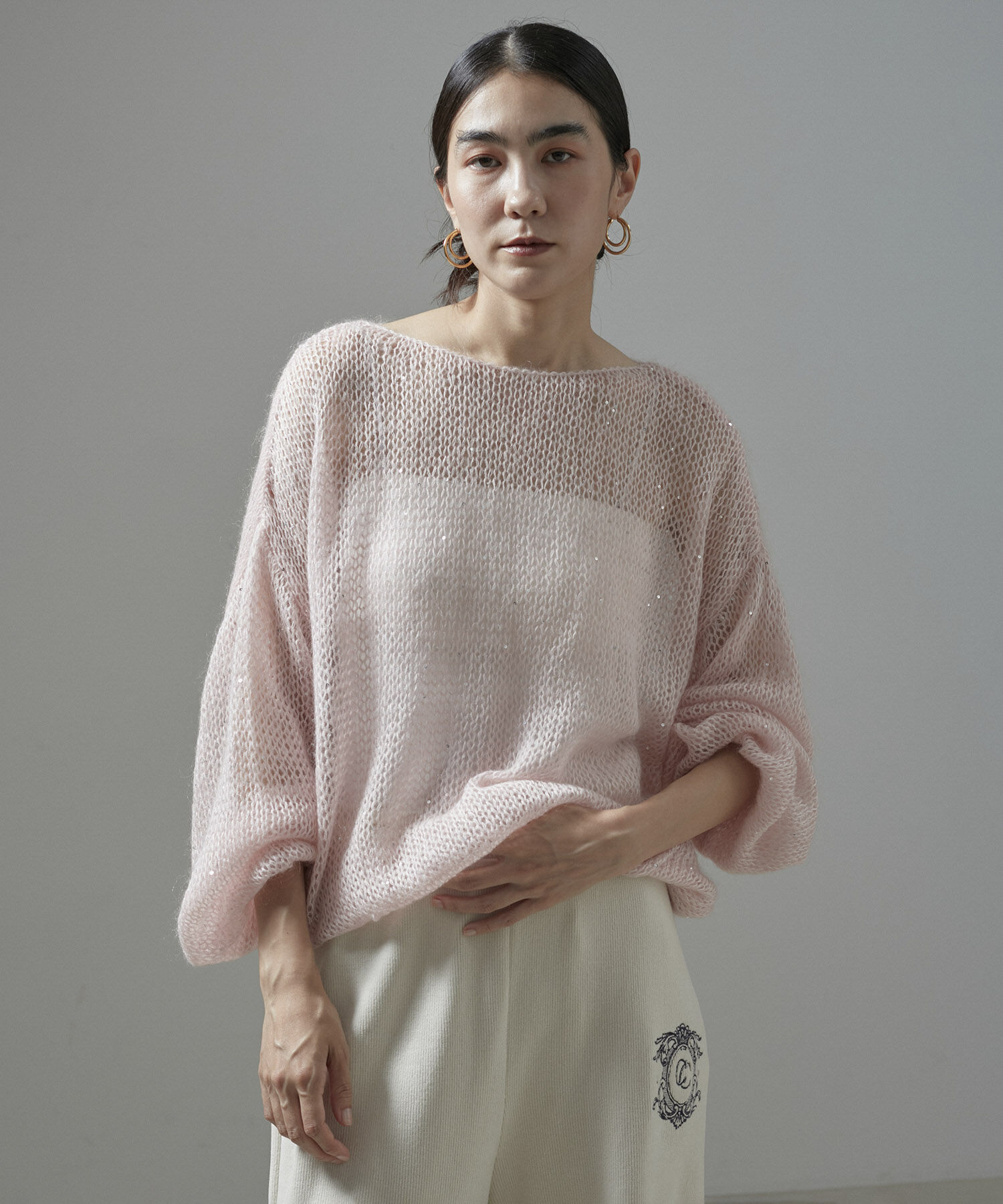 SALON adam et rope'「シアーモヘアスパンコールプルオーバー」|ニット・セーター|