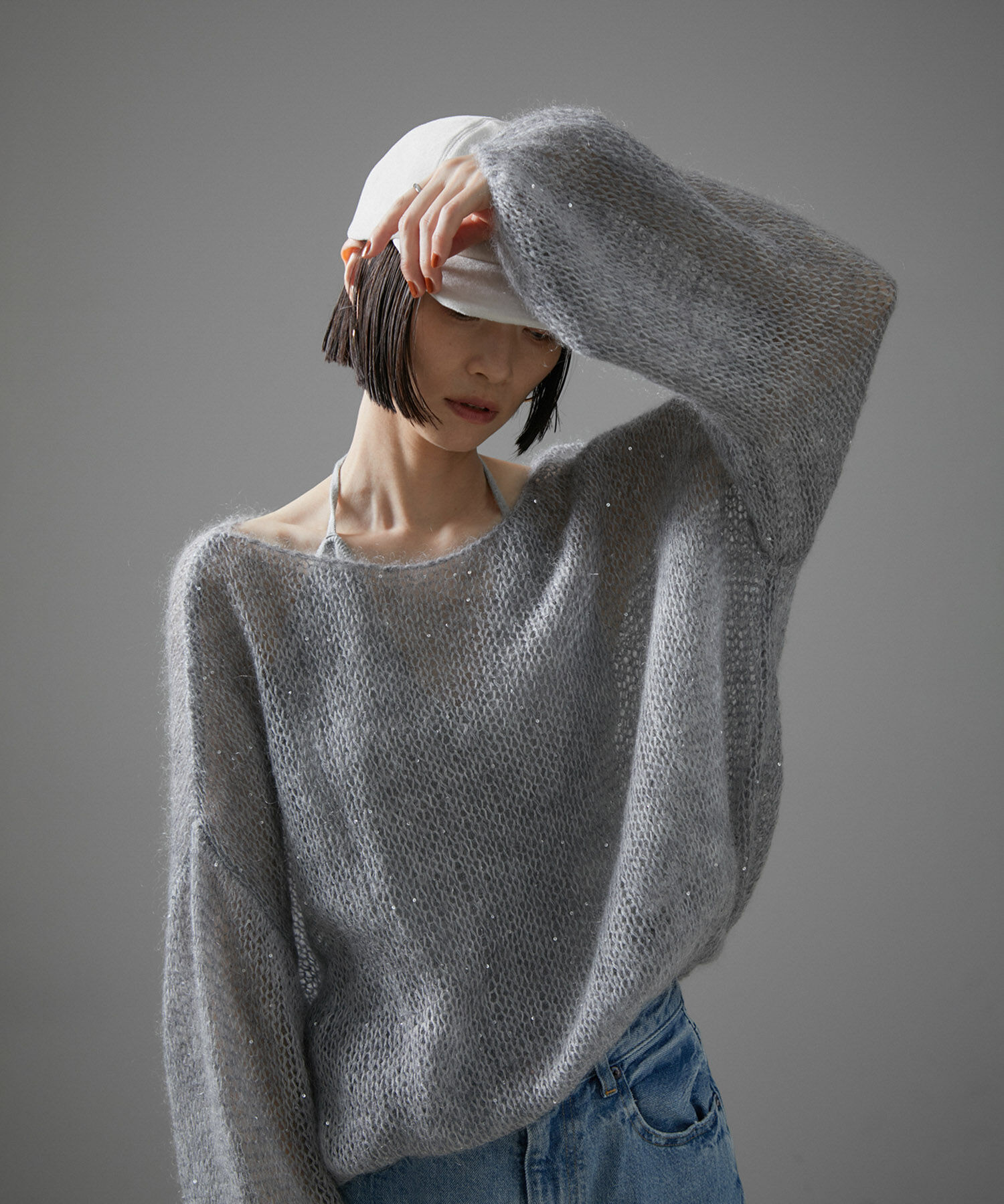 SALON adam et rope'「シアーモヘアスパンコールプルオーバー」|ニット・セーター|