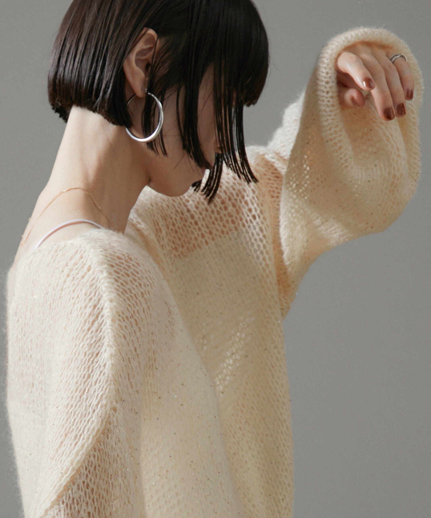 SALON adam et rope'「シアーモヘアスパンコールプルオーバー」|ニット・セーター|