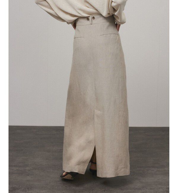 SALON adam et rope'「【WEB限定】ヨーロピアンフラックスリネンサスペンダースカート［取り外し可能］」|スカート|