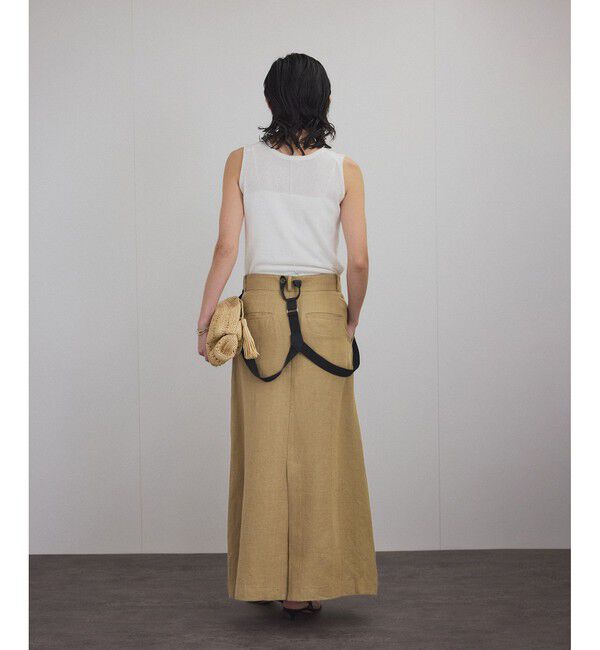 SALON adam et rope'「【WEB限定】ヨーロピアンフラックスリネンサスペンダースカート［取り外し可能］」|スカート|