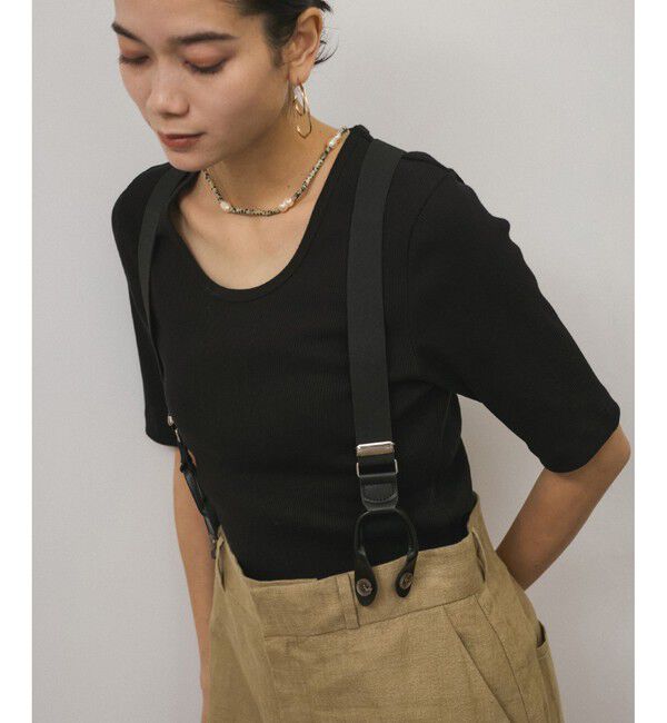 SALON adam et rope'「【WEB限定】ヨーロピアンフラックスリネンサスペンダースカート［取り外し可能］」|スカート|