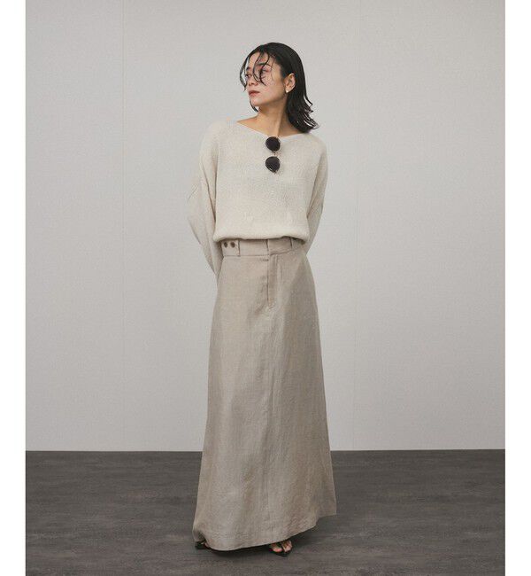 SALON adam et rope'「【WEB限定】ヨーロピアンフラックスリネンサスペンダースカート［取り外し可能］」|スカート|