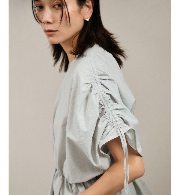 SALON adam et rope'「【WEB限定】シャーリングスリーブブラウス」|シャツ・ブラウス|