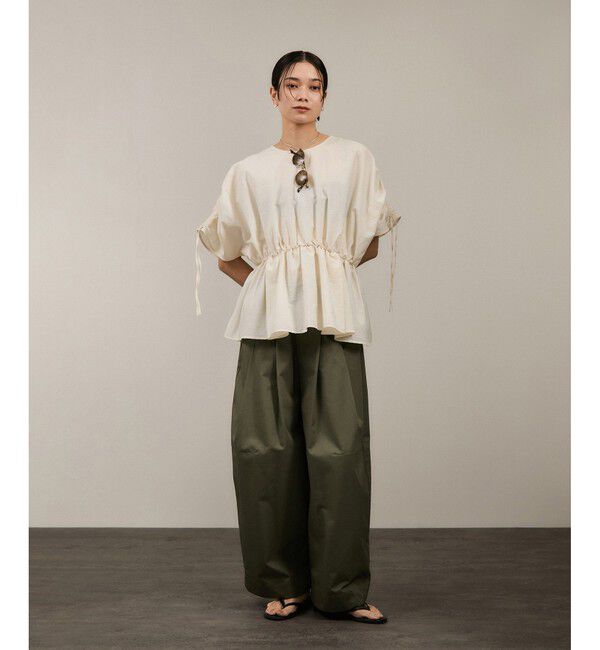 SALON adam et rope'「【WEB限定】シャーリングスリーブブラウス」|シャツ・ブラウス|