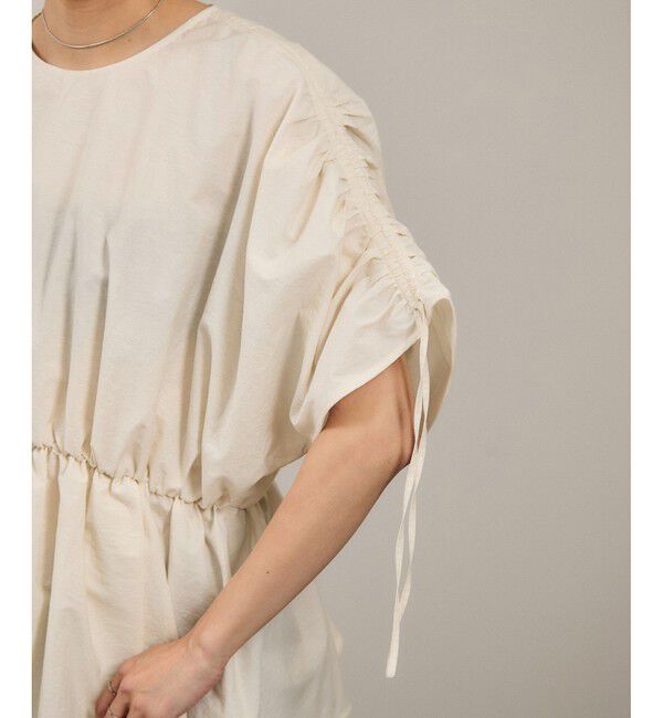 SALON adam et rope'「【WEB限定】シャーリングスリーブブラウス」|シャツ・ブラウス|